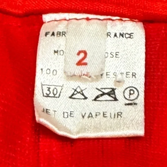 Vintage Plisse Fortuny Style Deep V Red Dress Made in France - Picture 4 of 6